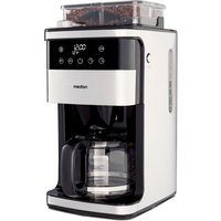 MEDION Kaffeemaschine mit Mahlwerk MD 19899, 8 Mahlstufen, 1,5 Liter Wassertank, Glaskanne, Warmhaltefunktion, 1.050 Watt