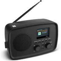 MEDION LIFE DAB+ Radio DRE-1 schwarz (MD89288), Bluetooth® 5.3 wireless technology, ASA-Notfallwarnsystem, 2,4" (6,1 cm) TFT-Farbdisplay, 5 W RMS