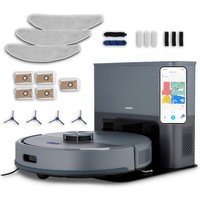 MEDION Saugroboter mit Absaugstation X23 SW+, Wischfunktion, Lasernavigation, 5.000 Pa Saugkraft, No Go & Go Bereiche, präzise Kartenerstellung, mehrere Etagen,