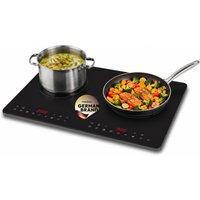 MEDION Life IC20D Induktionskochplatte (MD 100091), extra flach, 3500 Watt Induktionsleistung, 2 Kochplatten mit je 8 Automatikprogrammen und DIY, LED Display m