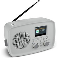 MEDION LIFE DAB+ Radio DRE-1 grau (MD89288), Bluetooth® 5.3 wireless technology, ASA-Notfallwarnsystem, 2,4" (6,1 cm) TFT-Farbdisplay, 5 W RMS