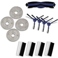 MEDION Saugroboter Zubehörset 1 für den X51 SW+ (MD 100022), 1x Mittelbürste, 4x Seitenbürste, 4x Wischmopp-Aufsatz, 4x HEPA-Filter mit Schwamm
