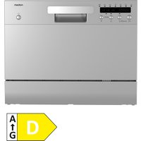 MEDION LIFE Tischgeschirrspüler DWT60 (MD37496) silber, für 6 Gedecke, 7 Programme, LED- Anzeige, Geräuschlevel ca. 47 dB