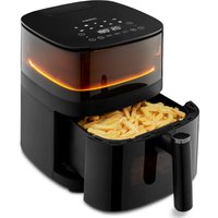 MEDION LIFE X10 XL Heißluftfritteuse MD 11780, 100 Rezepte in der Life+ App, innovative Wassersprayfunktion, 10 Automatikprogramme, ca. 5 L Korbvolumen, Tempera