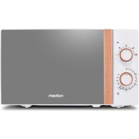 MEDION LIFE Mikrowelle MD 10596, Holzoptik, Garinnenraum 20 Liter, 700 W, Verspiegelte Tür, 5 Mikrowellen-Leistungsstufen