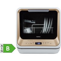 MEDION LIFE Mini Geschirrspüler DWT20 (MD370764), gold, für 2 Maßgedecke, 6 Reinigungsprogramme, mit und ohne Wasseranschluss, Startzeitvorwahl