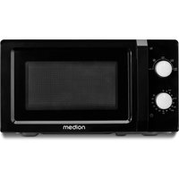 MEDION LIFE Mikrowelle MD 11475 schwarz, 700 W Leistung, 20 L kompakt, 5 Mikrowellenstufen, Auftaufunktion, Timerfunktion