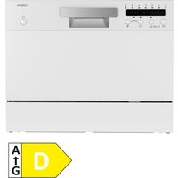 MEDION LIFE Tischgeschirrspüler DWT60 (MD37496) weiß, für 6 Gedecke, 7 Programme, LED- Anzeige, Geräuschlevel ca. 47 dB