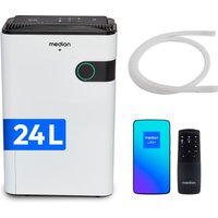 MEDION Smarter Luftentfeuchter DH30S (MD12044), Steuerung per App, Leistung max. 280W, Volumen Wassertank ca. 5L, 2 Geschwindigkeitsstufen, Touch-Bedienung