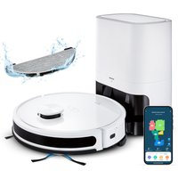 MEDION Saugroboter mit Absaugstation X20 SW+, Wischfunktion, Lasernavigation, 3.000 Pa Saugkraft, No Go & Go Bereiche, präzise Kartenerstellung, mehrere Etagen,
