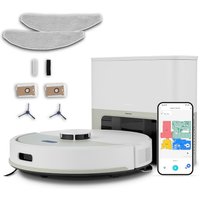 MEDION Saugroboter mit Absaugstation X22 SW+ grau, Wischfunktion, Lasernavigation, 5.000 Pa Saugkraft, No Go & Go Bereiche, präzise Kartenerstellung, mehrere Et