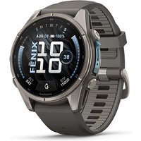 Garmin fenix 9 43mm Kieselgrau/Titan Silikon Armband