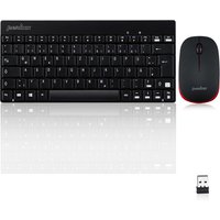 Perixx PERIDUO-712 DE W, Mini Tastatur und Maus Set, schnurlos, schwarz – Ansicht 1