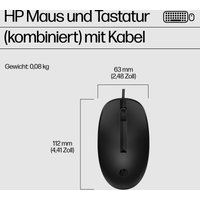 HP Tastatur+Maus 225 Set Kabelgebunden Schwarz – Ansicht 1