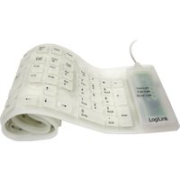 Logilink Tastatur USB / PS/2 Flexibel Wasserfest weiß – Ansicht 1