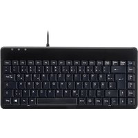 Perixx PERIBOARD-409 H, DE, Mini USB-Tastatur, 2 Hubs, schwarz – Ansicht 1