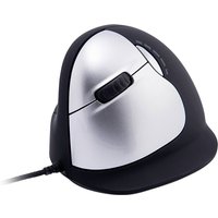 R-Go Maus HE ergonomisch links USB groß schw./silb – Ansicht 1
