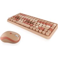 KeySonic KSKM-5200M-RF Tastatur Maus enthalten Büro RF Wireless QWERTZ Deutsch Beige, Braun, Pink