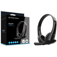 CONCEPTRONIC Headset Stereo AUX/Mikro/Bedien. 1.80m sw