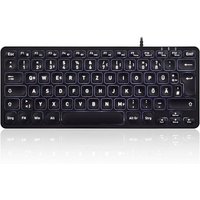 Perixx PERIBOARD-332B DE, Mini-Tastatur, USB kabelgebunden, beleuchtet, schwarz – Ansicht 1