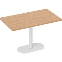 HOMCOM Esstisch rechteckig für 6 Personen, 120 x 70 x 75 cm, Küchentisch mit Sockel und dicker Tischplatte, skandinavischer Stil, Eiche, Weiß Aosom – Ansicht 1