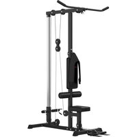 SPORTNOW Kraftstation für Zuhause multifunktionale Latzugstation mit Latzugstange, Trizepsstange, bis 50 kg Gewichte Latzugturm, Kabelzugstation Latzugmaschine  – Ansicht 1