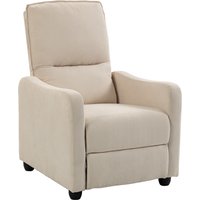 HOMCOM Relaxsessel, manuell verstellbar bis 155°, Leinenoptik-Stoff, Fußstütze, Taschenfedern und dicke Polsterung, einfacher Aufbau für Wohnzimmer, Schlafzimme – Ansicht 1