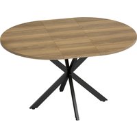 HOMCOM Esstisch Ausziehbar 100/135 x 100 cm Esszimmertisch für 4–6 Personen Ovaler/Runder Küchentisch mit Spinnenbein aus Stahl, Industrie-Stil, Platzsparend fü