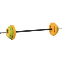 HOMCOM Hanteln Set 20kg Hantelset aus Metall Kurzhanteln mit Verbindungsrohr Rutschfester Griff Langhanteln Workout Hantel Gewichte Dumbbell Set für Zuhause Aos