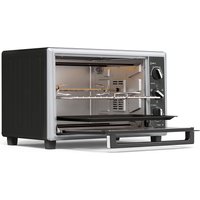 HOMCOM Mini Backofen mit Umluft, Drehspieß, 46L, 90–230 ℃, 60 Min. Timer, Backblech und Grillrost, Minibackofen Miniofen mit Vorheizfunktion, Innenbeleuchtung,  – Ansicht 1