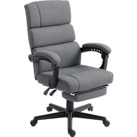 HOMCOM Bürostuhl, Ergonomischer Schreibtischstuhl mit Armlehne, Fußstütze, Höhenverstellbarer Drehstuhl mit Kopfkissen, Lendenkissen Computerstuhl mit Samt-Opti – Ansicht 1