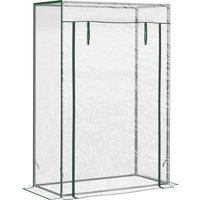 Outsunny Gewächshaus Treibhaus Tomatenhaus 100x50x150cm mit aufrollbarer Tür, Stahl & Kunststoff, transparent für Pflanzenanbau Aosom.de – Ansicht 1