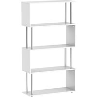 HOMCOM Standregal 4 Fächer Raumteiler Eckregal Wandregal Büroregal Weiß 80x30x145 cm Aosom – Ansicht 1