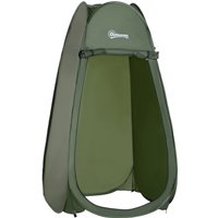 Outsunny Popup-Duschkabine mit schnellem Öffnungs- und -Schließsystem, sofortiges Umkleidekabinett für Camping, aus grünem Polyester Aosom – Ansicht 1