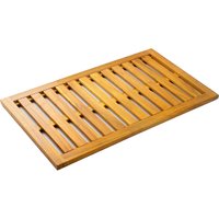 Outsunny Duschmatte aus Akazienholz, 91x51 cm – rutschfeste Badmatte mit Wasserablauf, Duschrost für Innen‑ und Außenbereich, für Bad, Spa, Garten oder Pool Aos – Ansicht 1