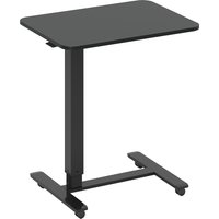 HOMCOM Höhenverstellbar Steh-Sitz C-förmig Schreibtisch Platzsparend Laptoptisch Stehpult Beistelltisch mit Rollen für Arbeitszimmer Wohnzimmer Schwarz Belastba – Ansicht 1