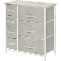HOMCOM Kommode mit 7 Schubladen aus Stoff, Schubladenkommode, modernes Aufbewahrungsmöbel, Stahlrahmen, Kommode für Schlafzimmer, Wohnzimmer, Eingangsbereich, 6 – Ansicht 1