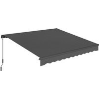 Outsunny Gelenkarmmarkise Markise 350 x 300cm Gelenkmarkise inkl Kurbel & Wandhalterung, Winkel einstellbar Wasserabweisend Terrassenmarkise Sonnenmarkise Balko – Ansicht 1