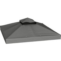 Outsuuny Ersatzdach für Pavillon 3 x 3 m, wasserdicht Pavillondach, Doppeldach Ersatzbezug für Gartenpavillon, Ersatzteile aus Oxford-Stoff, 370 g/m², Dunkelgra – Ansicht 1
