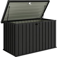 Outsunny Außenbox 400L aus verzinktem Stahl, Gartenbox mit abschließbarem Deckel und 2 Schlüsseln, Gasdruckfedern, Aufbewahrungsbox für Garten Terrasse Pool, 12 – Ansicht 1