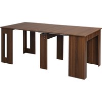 HOMCOM Esstisch Klapptisch ausziehbarer Küchentisch Esszimmertisch für Wohnzimmer Esszimmer Modernes Design Braun 180 x 85 x 75cm Aosom – Ansicht 1
