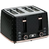 HOMCOM Toaster 4 Scheiben mit 7 Bräunungsstufen, Edelstahl mit Brötchenaufsatz, Auftaufunktion, Aufwärmfunktion, Liftfunktion, Krümelschublade, Auto-Abschaltung – Ansicht 1