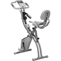 HOMCOM Heimtrainer X-Bike 2-in-1 Fahrradtrainer klappbar mit LCD-Display 8-stufigem Magnetwiderstand Spannseil aus Stahl Grau 97x51x115 cm Aosom.de – Ansicht 1