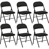 HOMCOM 6er Set Klappstuhl Campingstuhl mit Gepolsteter Rückenlehne, Klappbar Bürostuhl mit Stahlrahmen, Küchenstuhl mit Polster bis 120 kg belastbar für Gäste,  – Ansicht 1