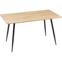 HOMCOM Esstisch Moderner Küchentisch für 4 Personen, Esszimmertisch in Schwarz mit Holzoptik, Stahlbeine, 140x80x76cm, Natur Aosom – Ansicht 1