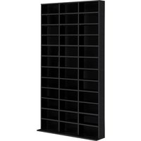 HOMCOM CD-/DVD-Regal Aufbewahrung für 1116 CDs 36 höhenverstellbare Fächer 102 x 24 x 195 cm Schwarz Aosom – Ansicht 1