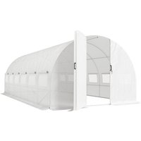 Outsunny Gewächshaus für den Außenbereich 6x3x2 m, Tunnelgewächshaus mit Scharnier-Tür, Fenster mit Fliegengitter, PE-Abdeckung 140 g/m² und galvanisierter Stah – Ansicht 1