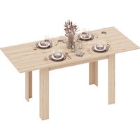 HOMCOM Erweiterbarer Esstisch, rechteckiger Küchentisch, für 8 bis 6 Personen, für kleine Räume, modernes Design, 140-180 x 80 cm, Naturholzoptik Aosom – Ansicht 1