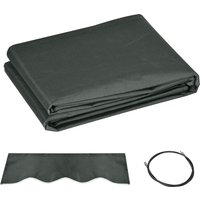 Outsunny Ersatz-Markisenstoff mit Wellenlambrequin - Hochdichtes Polyester 280 g/m² UV-Schutz dim. 3,82L x 2,4l (ausladend) m Grau Aosom – Ansicht 1