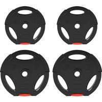 SPORTNOW 4er-Set Hantelgewichte, 2 x 5 kg/10kg Gewichte, Hantelscheiben-Set, Gewichtsscheiben für 2,5 cm Hantelstange, Ø 30 mm Bohrung, Schwarz Aosom – Ansicht 1